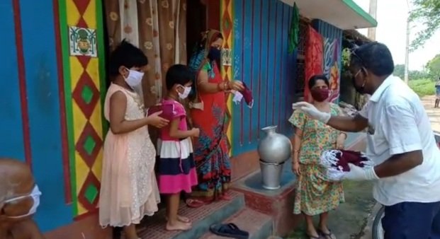 କରୋନା ସଚେତନତା ଓ ମାଗଣା ମାସ୍କ ବଂଟନ