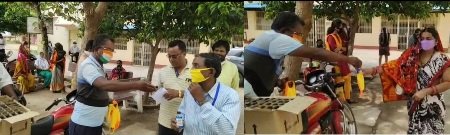 ସମାଜସେବୀ ସନ୍ତୋଷଙ୍କ ଦ୍ୱାରା ୩୦ଦିନଧରି ମାସ୍କ,ସାନିଟାଇଜର ବଂଟନ