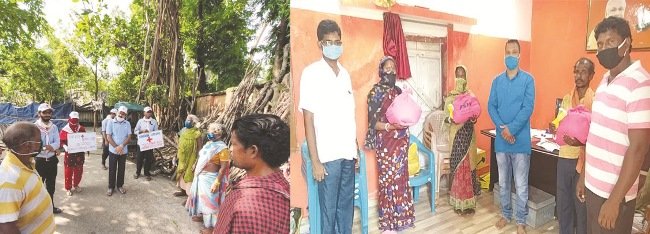 ବସ୍ତି ଅଞ୍ଚଳରେ ସଚେତନତା ଓ ମାସ୍କ, ଶିଖିଲା ଖାଦ୍ୟ ବଣ୍ଟନ