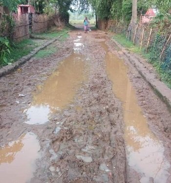 କାଦୁଅ ପାଣିରେ ଘାଣ୍ଟି ହେଉଛନ୍ତି ଅଁରା ଗ୍ରାମବାସୀ