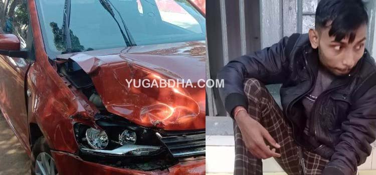 କାର ଧକ୍କାରେ ବାଇକ ଚାଳକ ଗୁରୁତର 