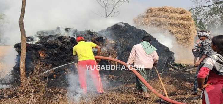 ଦୁଇ ଚାଷୀଙ୍କ ବର୍ଷକ ଆହାର ପୋଡି ପାଉଁଶ