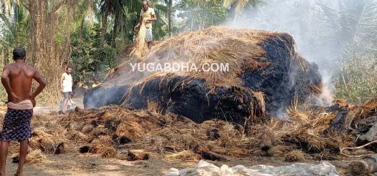 ଅଗ୍ନିକାଣ୍ଡରେ ଜଳିଗଲା ନଡା ଗଦା;ଅଗ୍ନିଶମ ଗାଡି ପହଂଚିବାରେ ବିଳମ୍ବ ହେତୁ ଜନ ଅସନ୍ତୋଷ