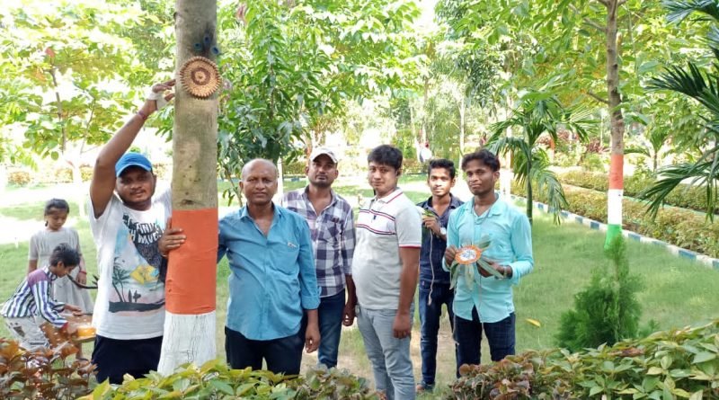 ନିଆର ଢ଼ଙ୍ଗରେ ରାକ୍ଷୀ ପୂର୍ଣ୍ଣିମା ପାଳନ: ବୃକ୍ଷକୁ ରାକ୍ଷୀ ବାନ୍ଧିଲେ ଈଶାଣେଶ୍ବର ପାଠାଗାର ଓ ମନ୍ଦିର କମିଟି ବୃନ୍ଦ 
