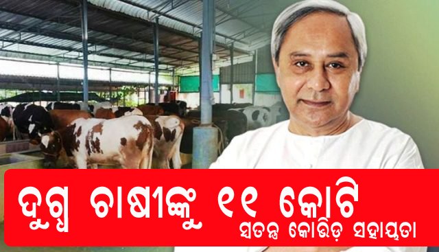 ୧ ଲକ୍ଷ ଦୁଗ୍ଧ ଚାଷୀଙ୍କୁ ମିଳିଲା ୧୧ କୋଟି ଟଙ୍କାର ସ୍ୱତନ୍ତ୍ର କୋଭିଡ ସହାୟତା