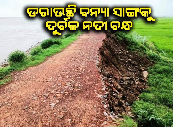 ଦେବୀନଦୀରେ ବନ୍ୟାଜଳ ବୃଦ୍ଧି ପାଉଛି : କାଳିଆକଣ ଠାରେ ବନ୍ଧରୁ ଅତଡ଼ା ଖସିବାରୁ ଲୋକେ ଆତଙ୍କିତ