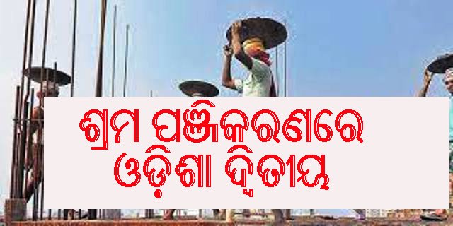 ଶ୍ରମ ପୋର୍ଟାଲରେ ପଞ୍ଜୀକରଣ : ଓଡ଼ିଶା ଦ୍ୱିତୀୟ