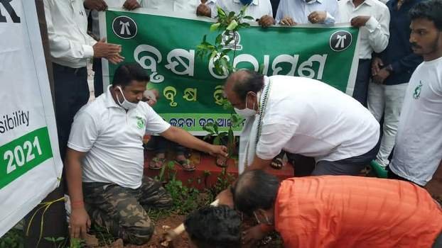 ଏକାମ୍ର କଲେଜରେ ଚାରା ରୋପଣ