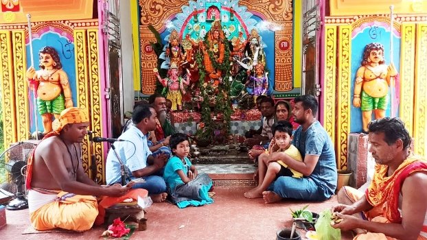 କରୋନା କଟକଣା ମଧ୍ୟରେ ସରିଲା ମା ଦୁର୍ଗାଙ୍କ ପୂଜା