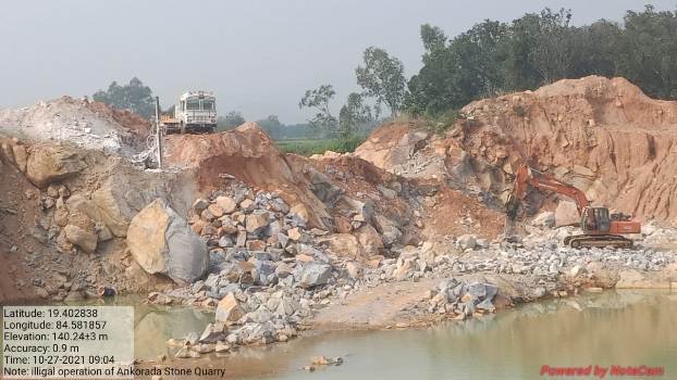 ବେଆଇନ ପଥର ଖାଦାନ କ୍ବାରୀ ଉପରେ ତହସିଲଦାରଙ୍କ ଚଢ଼ାଉ 