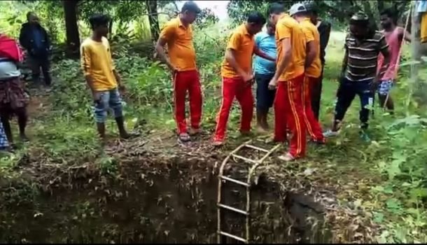 ଅଗ୍ନିଶମ କର୍ମଚାରୀଙ୍କ ଦ୍ଵାରା କୂଅରୁ ଜୀବନ୍ତ ଉଦ୍ଧାର ହେଲା ବଳଦ