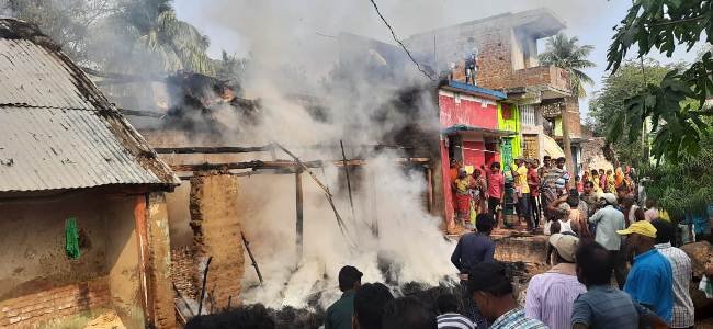 ସାହାସପୁର ଗୁହାଳଘର ପୋଡ଼ି ରେ ଜଳିଗଲା ଗାଈ