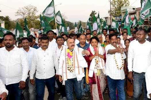 ବାଲିଗୁଡାରେ ବିଜେଡି ଶୋଭାଯାତ୍ରା