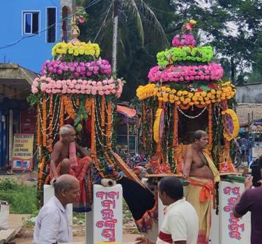 ଶ୍ରୀ କୃଷ୍ଣ ଓ ରୁକ୍ମିଣୀ ଙ୍କ ବିବାହ ପରେ ତ୍ରିଦେବ ଙ୍କ ଗାଁ ପରିକ୍ରମା ଓ ବାଣ ଯାତ୍ରା