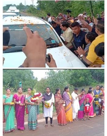 ରାଷ୍ଟ୍ରପତି ପ୍ରାର୍ଥୀନୀଶ୍ରୀମତୀ ଦ୍ରୌପଦୀ ମୁର୍ମୁ ଙ୍କୁ କରଞ୍ଜିଆ ରେ ଭବ୍ୟ ସ୍ୱାଗତ ସମ୍ବର୍ଦ୍ଧନା