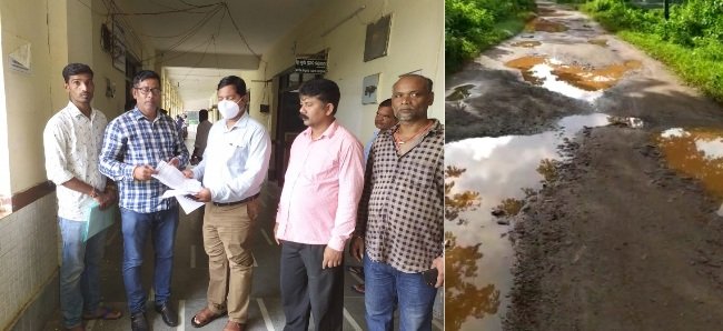 ରାସ୍ତା ତୁରନ୍ତ ମରାମତି ପାଇଁ ଜିଲ୍ଲାପାଳଙ୍କୁ ଦାବିପତ୍ର