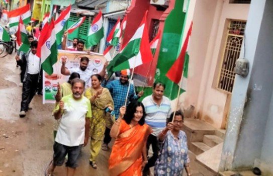 ଗୋଷାଣୀନୂଆଗାଁ ମଣ୍ଡଳରେ ତ୍ରିରଙ୍ଗା ପଦଯାତ୍ରା