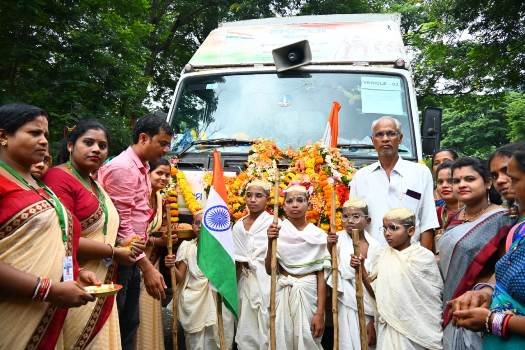 ଅହିଂସା ରଥକୁ ଗଞ୍ଜାମରେ ବିପୁଳ ସମ୍ବର୍ଦ୍ଧନା