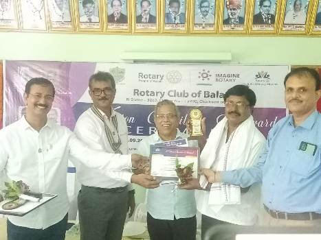 ରୋଟାରୀ କ୍ଲବ ପକ୍ଷରୁ ନେସନ ବିଲ୍ଡର ଆୱା଼ର୍ଡ଼ ପ୍ରଦାନ