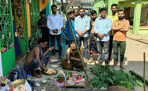ଗୋଲିଆରେ ମା’ ଶ୍ଯାମାକାଳୀଙ୍କ ପୂଜା ଉପଲକ୍ଷେ ଶୁଭ ଖୁଣ୍ଟି ସ୍ଥାପନ