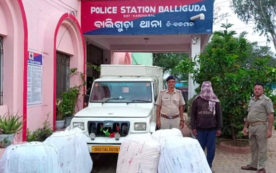 ଗଞ୍ଜେଇ ଚାଲାଣ ବେଳେ ଜବତ: ବୋଲେରୋ ପିକଅପ ଭ୍ୟାନ ସହ ଜଣେ ଗିରଫ