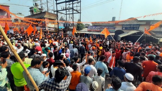 କେନ୍ଦ୍ରାପଡା ସହରରେ ବିଶାଳ ହିନ୍ଦୁ ଏକତା ଶୋଭାଯାତ୍ରା
