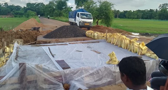 ବର୍ଷାରେ ପଡିଲା ପୂର୍ତ୍ତ ବିଭାଗ ପୋଲ ଛାତ