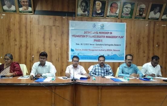 ଗ୍ରାମ୍ୟସ୍ତରୀୟ ବିପର୍ଯ୍ୟୟ ପରିଚାଳନା ଯୋଜନା ପ୍ରସ୍ତୁତି ସମ୍ବନ୍ଧେ ଜିଲ୍ଲାସ୍ତରୀୟ କର୍ମଶାଳା ଅନୁଷ୍ଠିତ