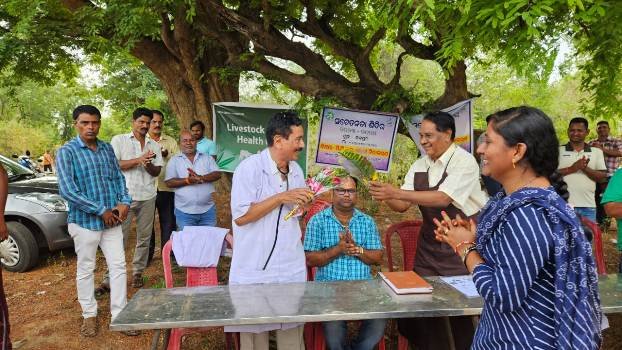 ଛତ୍ରପୁର ରୋଟାରି କ୍ଲବ ପକ୍ଷରୁ ମାଗଣା ପଶୁ ଚିକିତ୍ସା ଶିବିର